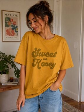 Bella Canvas Mustard 'Sweet as Honey' Short Sleeve Tee